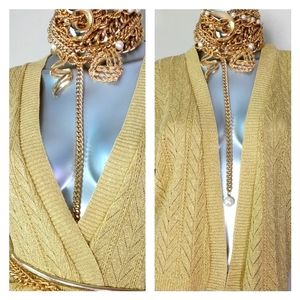 M.K.M Design Vintage "Made in U.S.A." Gold Sparkling Shimmering Cardigan